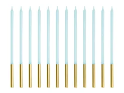 Blauw Gouden Kaars 14cm 12st