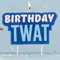 Blauw Kaars Birthday Twat 5,8cm