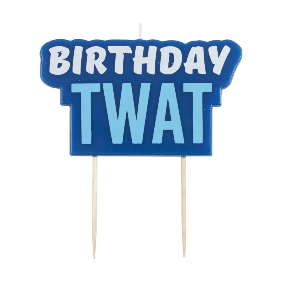 Blauw Kaars Birthday Twat 5,8cm
