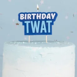 Blauw Kaars Birthday Twat 5,8cm