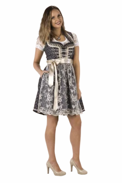 Blauw Wit Creme Dirndl Jurk Oktoberfest Dames 2 Delig