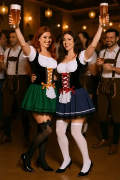 Blauw Witte Dirndl Jurk Oktoberfest Linda