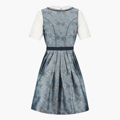 Blauw Zilveren Dirndl Jurk Oktoberfest Dames 2 Delig