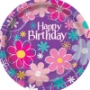 Bloemen Borden Happy Birthday 23cm 8st