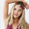 Bloemen Haarband Bordeaux Rood