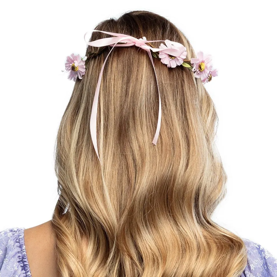 Bloemen Haarband Roze Deluxe