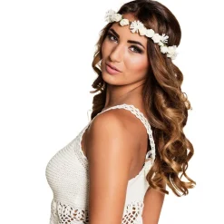 Bloemen Haarband Wit Deluxe