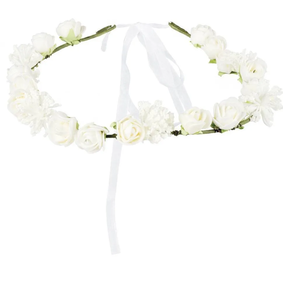 Bloemen Haarband Wit Deluxe