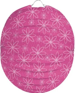 Bloemen Lampion Roze 22cm