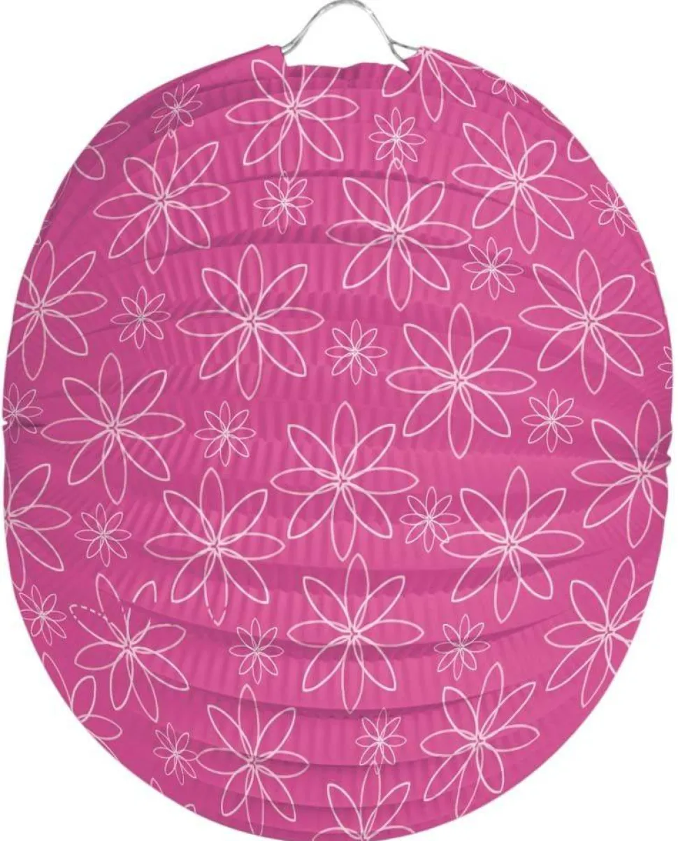 Bloemen Lampion Roze 22cm