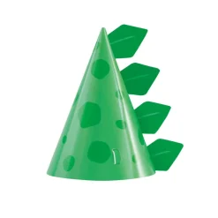 Blue & Green Dinosaur Party Hoeden 8st