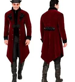 BORDEAUX FLUWELEN GOTHIC JAS HEREN