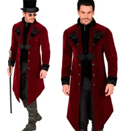 BORDEAUX FLUWELEN GOTHIC JAS HEREN