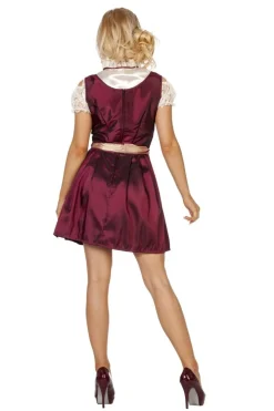 Bordeaux Rode Dirndl Jurk Oktoberfest Dames
