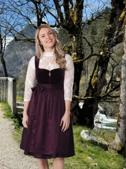 Bordeaux Rode Dirndl Jurk Oktoberfest 2 delig