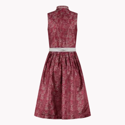 Bordeaux Rode Dirndl Jurk Oktoberfest Dames Kant 2 delig