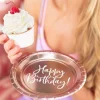 Borden Happy Birthday Rose Goud 18cm 6st