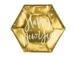 Borden Happy New Year Goud 20cm 6st