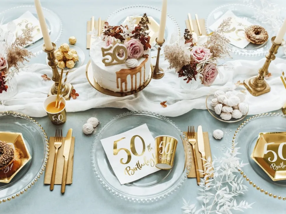 Borden 50 Jaar Goud 20cm 6st