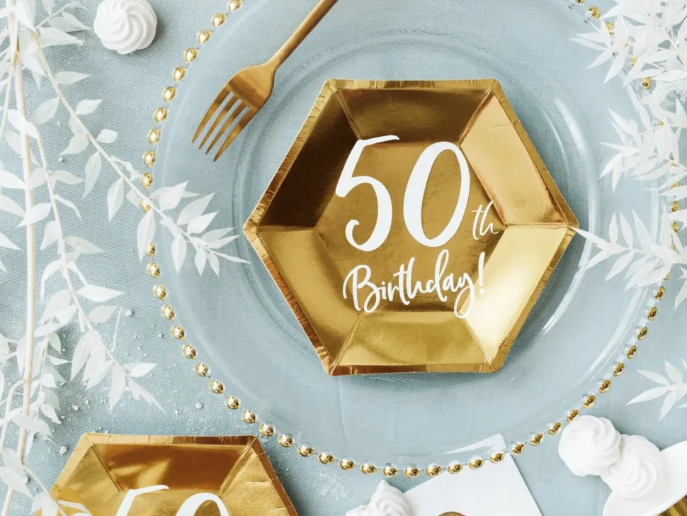Borden 50 Jaar Goud 20cm 6st