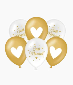 Bruiloft Ballonnen Wit Goud 30cm