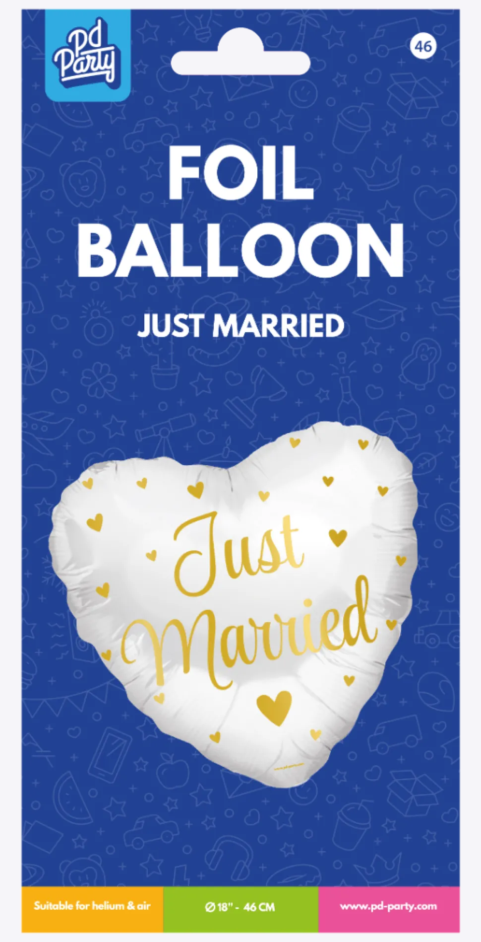 Bruiloft Helium Ballon Just Married Leeg 45cm