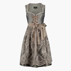Bruine Dirndl Jurk Oktoberfest Dames Bloemen 2 delig