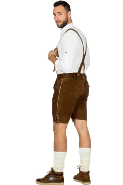 Bruine Lederhose Heren Kort