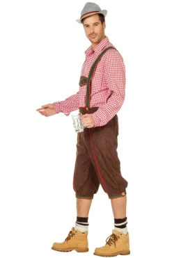 Bruine Lederhose Heren Lang