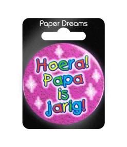 Button Hoera Papa is Jarig 5,5cm