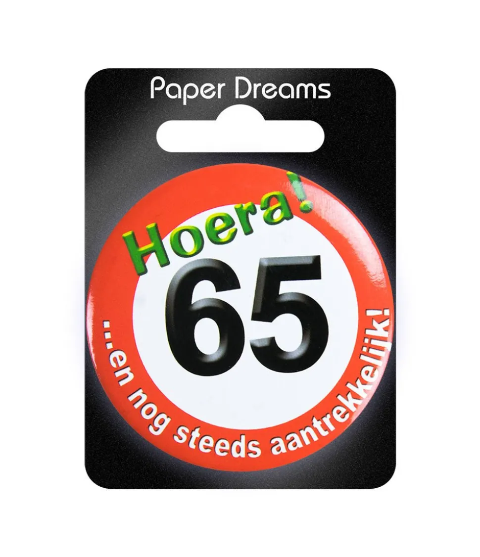 Button 65 Jaar Verkeersbord 5,5cm