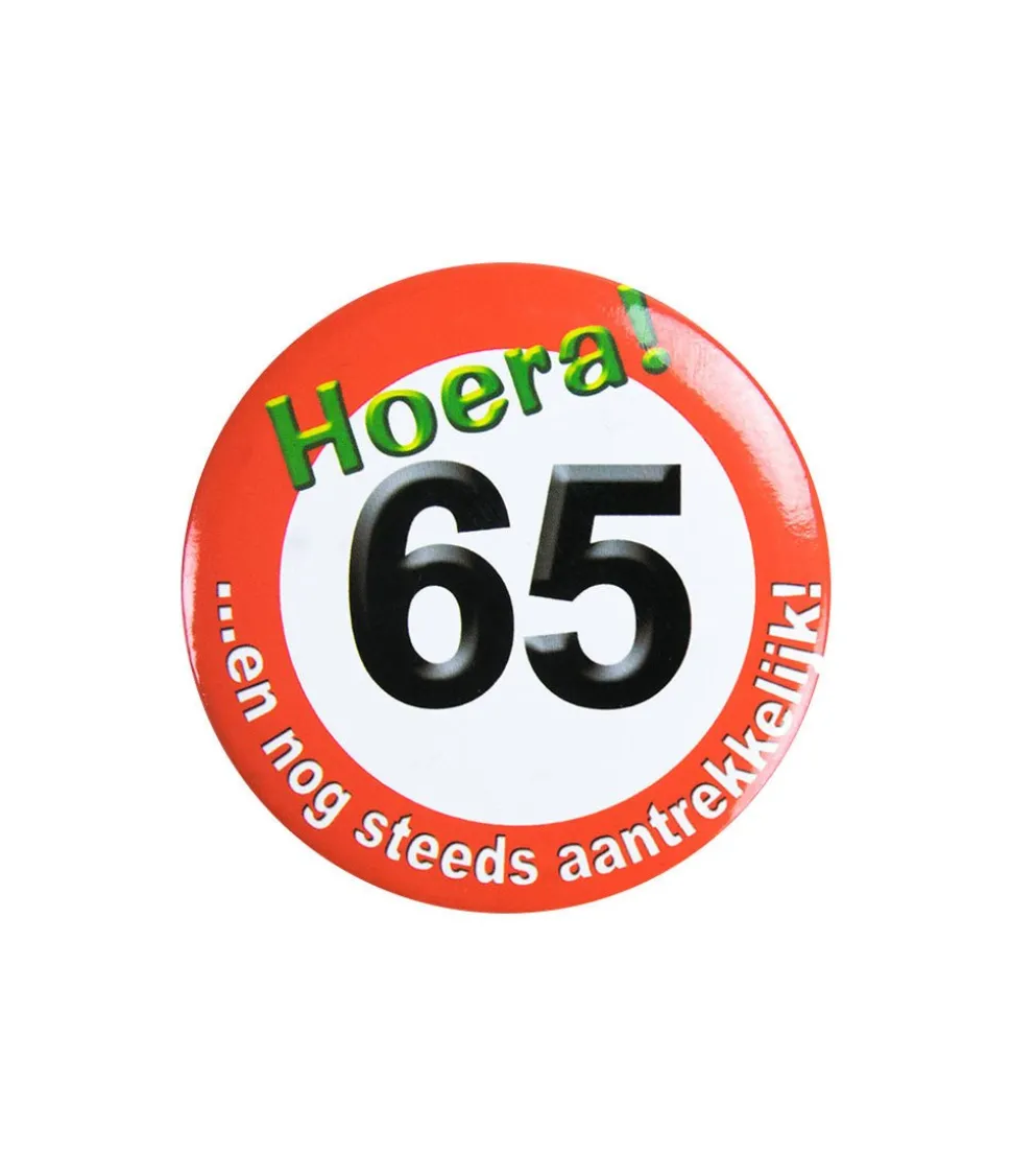 Button 65 Jaar Verkeersbord 5,5cm