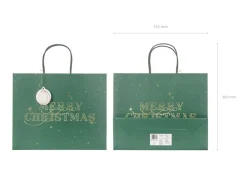 Cadeautasje Merry Christmas Groen 32,5cm