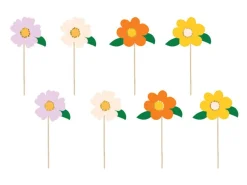 Caketopper Bloemen Mix 13cm 8st