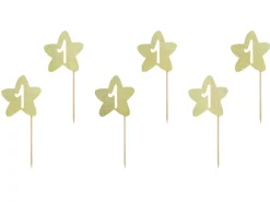 Caketoppers 1 Jaar Goud 6st