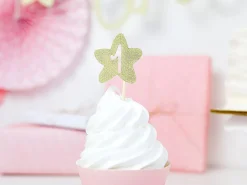Caketoppers 1 Jaar Goud 6st