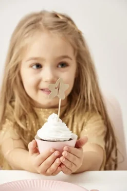 Caketoppers 1 Jaar Goud 6st