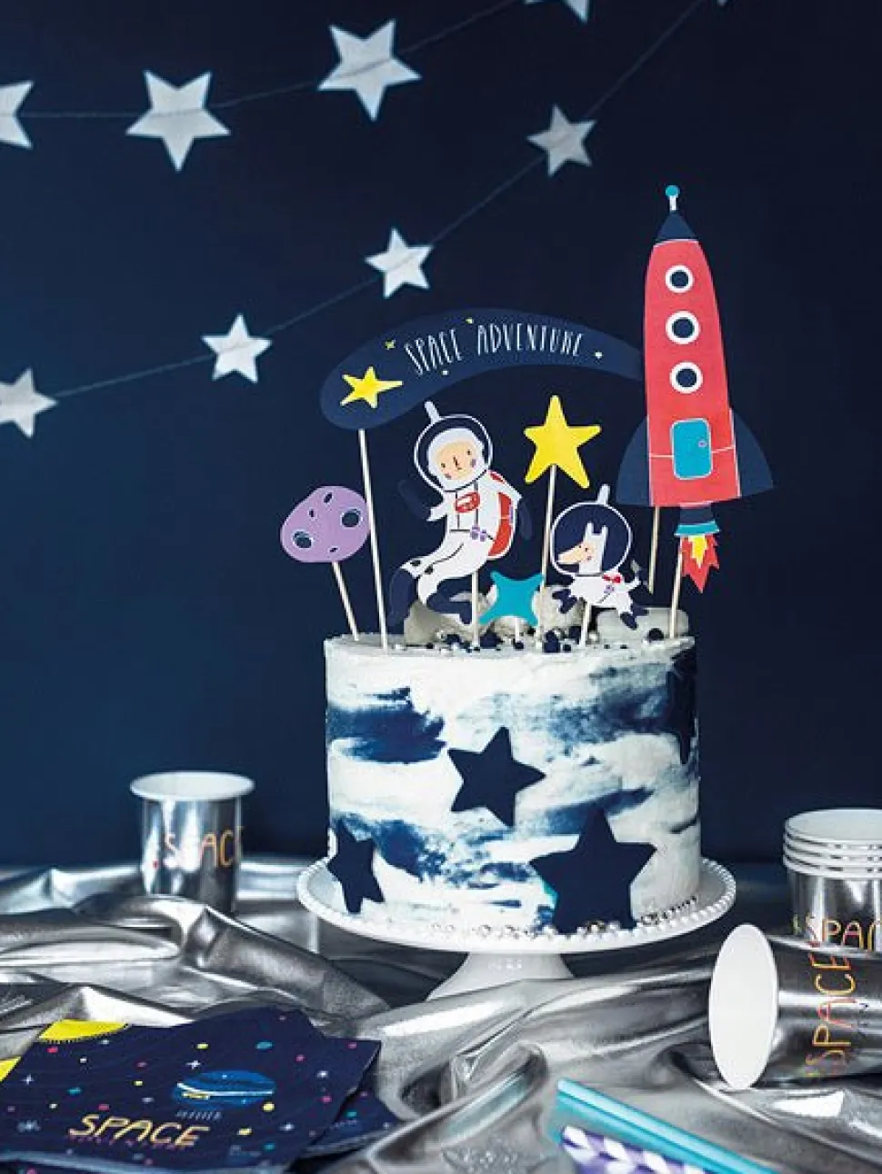 Caketopper Space 24,5cm 7st