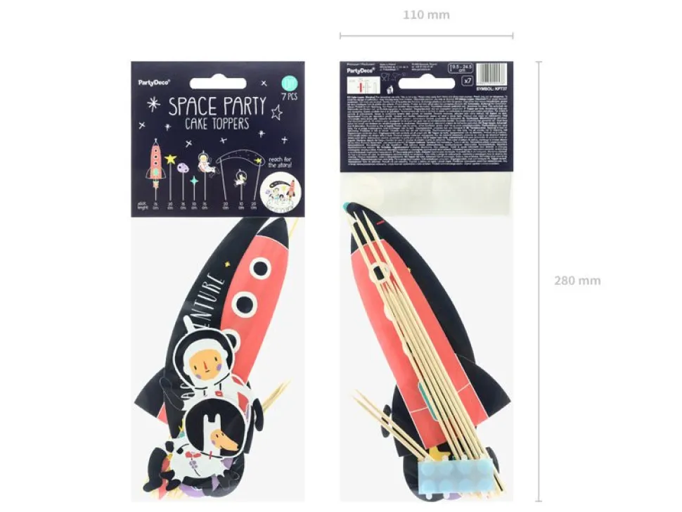 Caketopper Space 24,5cm 7st