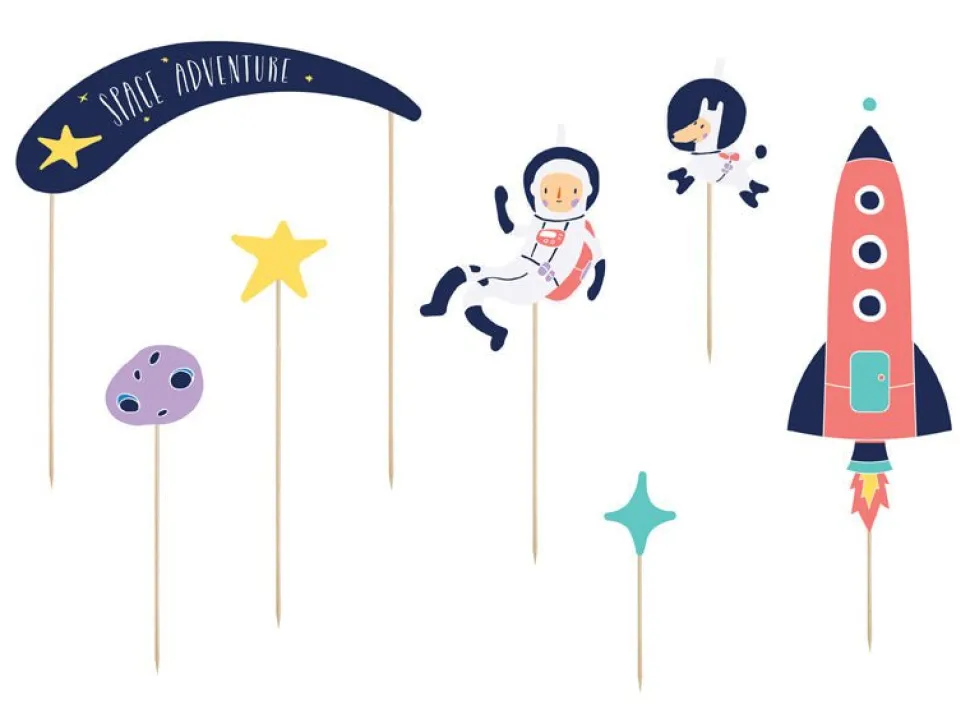 Caketopper Space 24,5cm 7st