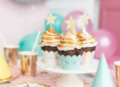 Caketopper Sterren Goud 11,5cm 6st
