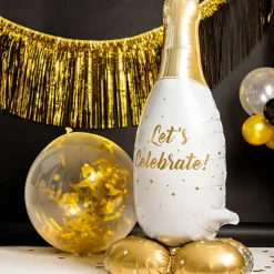 Champagne Fles Folie Ballon Staand Leeg 86cm
