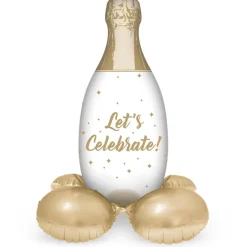 Champagne Fles Folie Ballon Staand Leeg 86cm