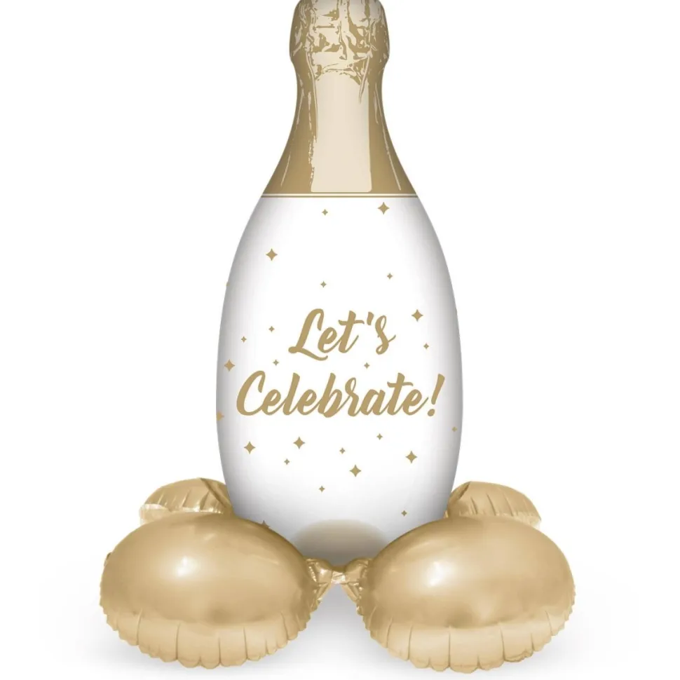 Champagne Fles Folie Ballon Staand Leeg 86cm