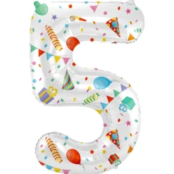 Cijfer Ballon 5 Jaar Feest Leeg 86cm