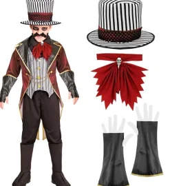 Circus Kostuum Zwart Rood Kind