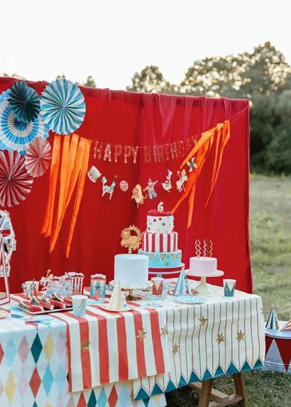Circus Tafelkleed Gekleurd 1,8m