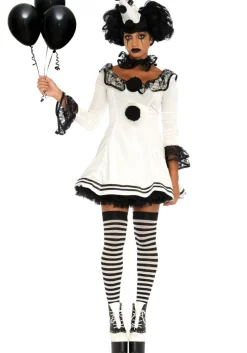 Clown Jurk Wit Zwart Dames Leg Avenue