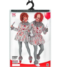 Clown Kostuum Grijs Rood