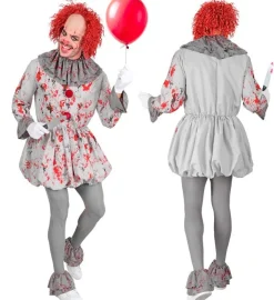 Clown Kostuum Grijs Rood